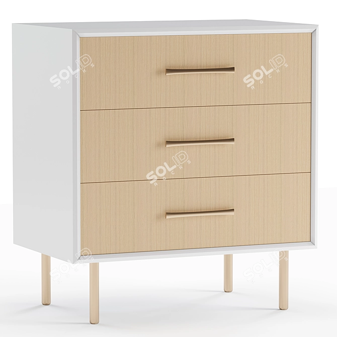 Elegant Raffia Grand Nightstand 3D model image 1