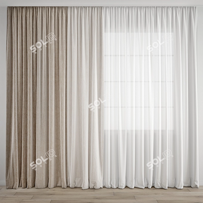 Polygonal Curtain Model 3D model image 1