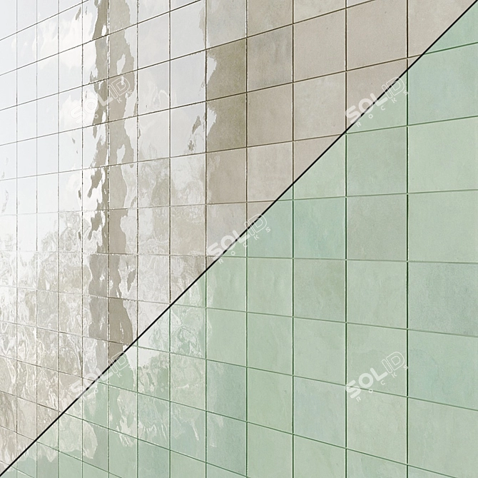 Zellige Mosaic Tiles - 100x100mm 3D model image 1