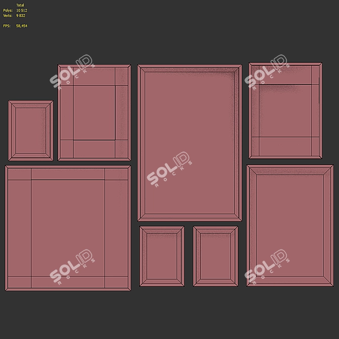 Leafy Bliss: 8-Piece Picture Frame Set 3D model image 7