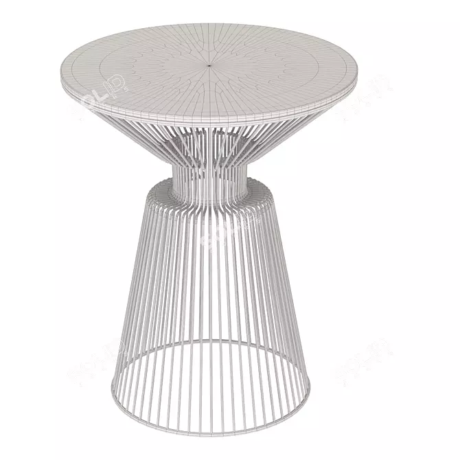 Elegant Gold Glass Side Table 3D model image 2