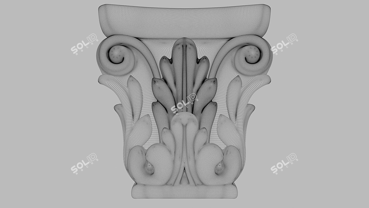 Handcrafted Kitchen Carved Bracket 3D model image 3