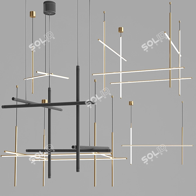 Modern LED Chandeliers: Coordinates Collection 3D model image 6