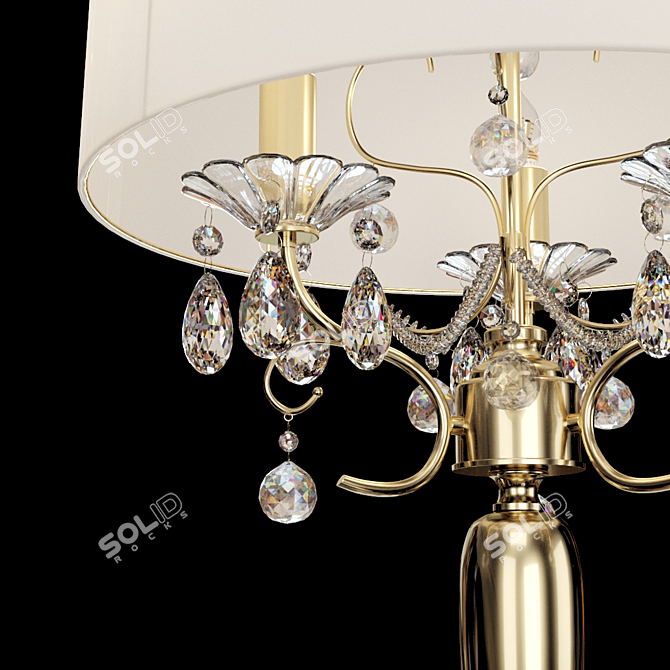 Elegant Silver Crystal Chandelier 3D model image 2