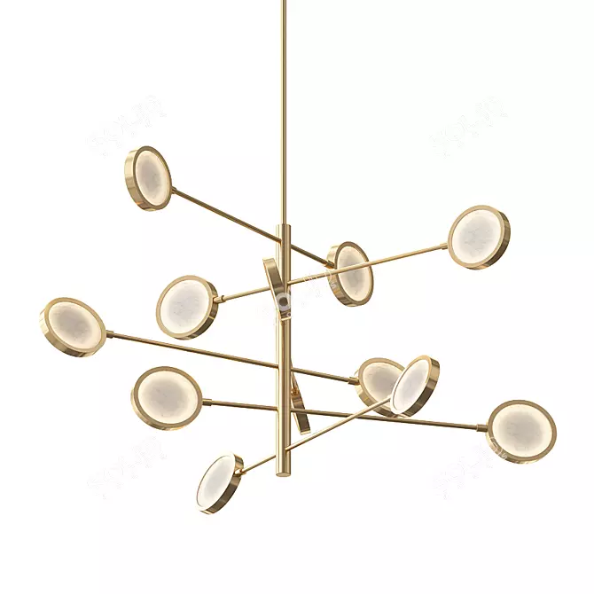 Elegant Domani Alabaster Chandelier 3D model image 1