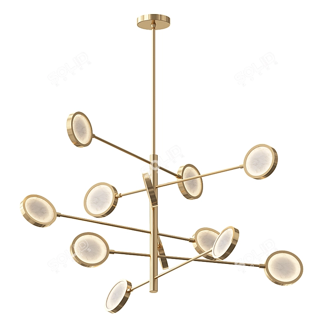 Elegant Domani Alabaster Chandelier 3D model image 2