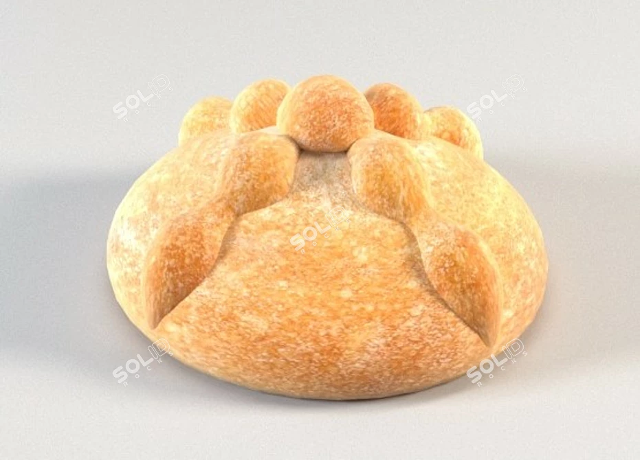 Authentic Pan de Muerto - Traditional Mexican Bread 3D model image 1