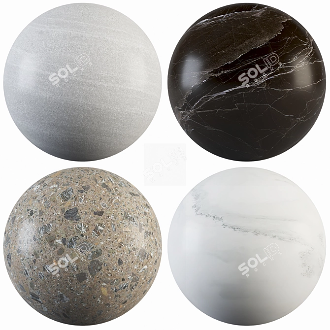 Marble 35 Collection: Gray, Brown, Beige Stone Textures 3D model image 1