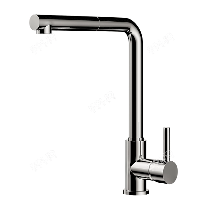 Quadro Brass 269: Kitchen Sink Mixer with Pull-Out Shower 3D model image 1