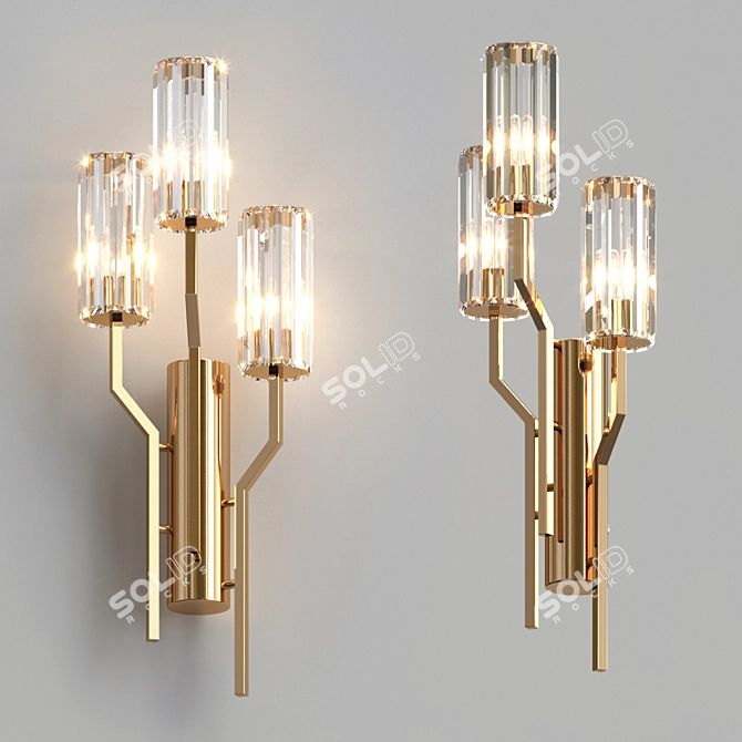 Elegant Irlin Trio Wall Lamp 3D model image 1