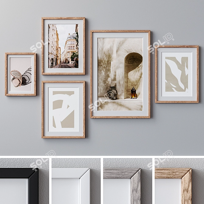 Elegant Collection of Wall Paintings 3D model image 1