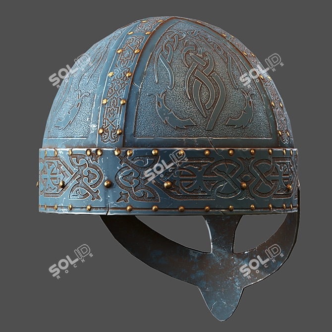 Viking Warrior Stainless Helmet 3D model image 5