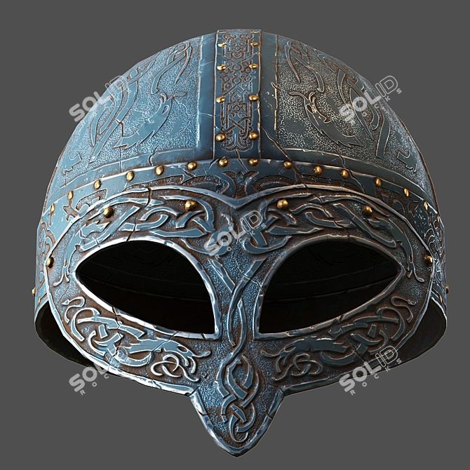 Viking Warrior Stainless Helmet 3D model image 7