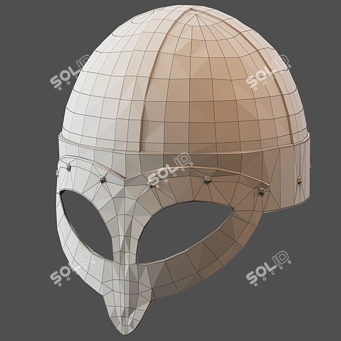 Viking Warrior Stainless Helmet 3D model image 2