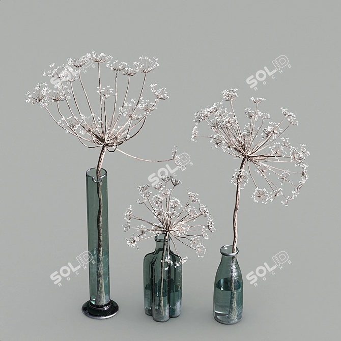 Succulent Serenity: Dry Vase Collection 3D model image 7