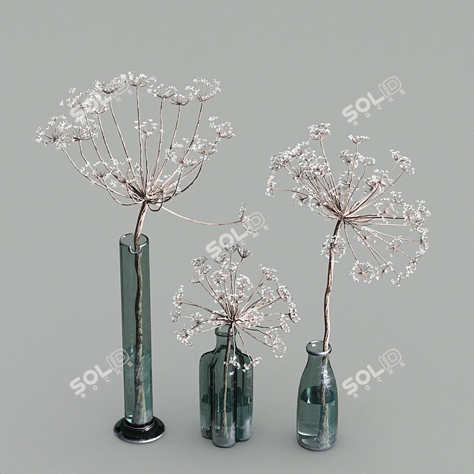 Succulent Serenity: Dry Vase Collection 3D model image 13