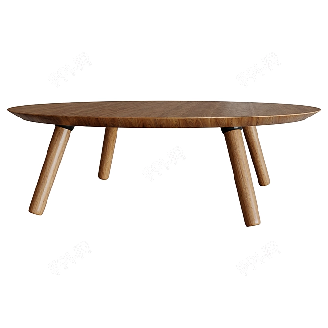  Modern 100cm Solid Wood Coffee Table 3D model image 1