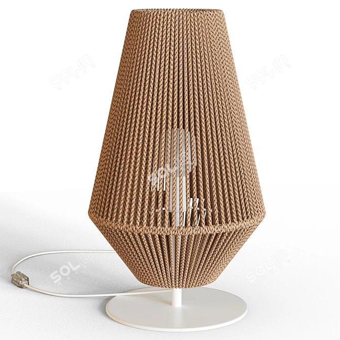 Handmade Wicker Table Lamps 3D model image 2