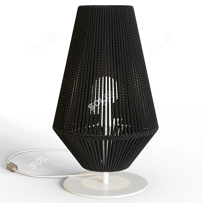 Handmade Wicker Table Lamps 3D model image 4