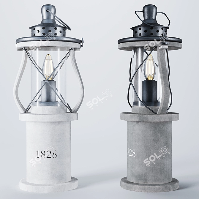 Lewiston Vintage Lantern Table Lamp 3D model image 1