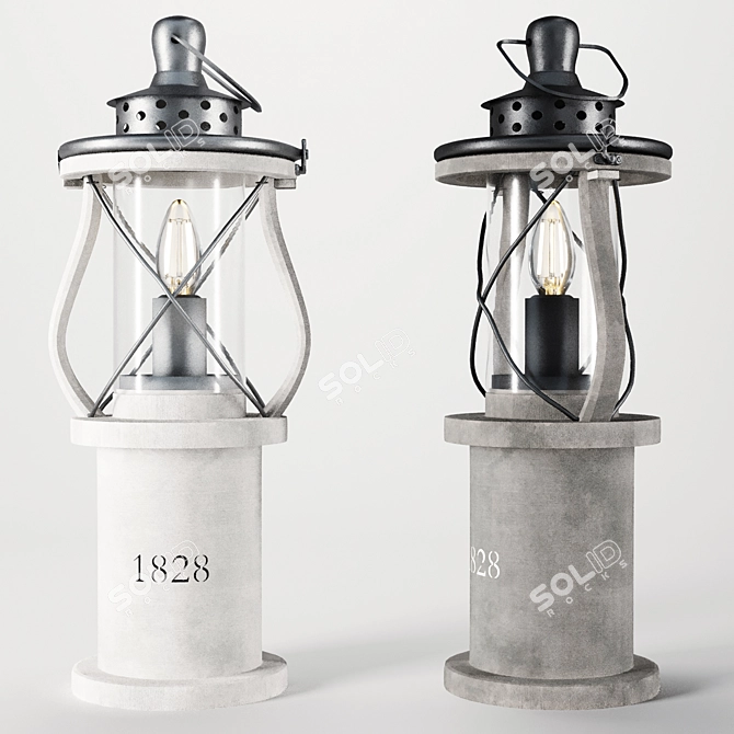 Lewiston Vintage Lantern Table Lamp 3D model image 4