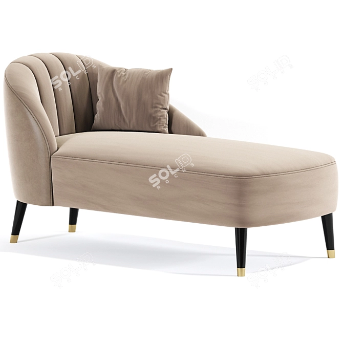 Monroe Jade Velvet Chaise Lounge: Sleek Elegance for Ultimate Comfort 3D model image 2