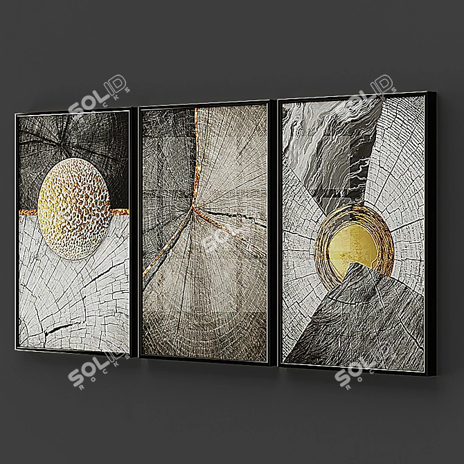 Elegant Frame Set: 5 Colors, 60x90 cm 3D model image 4