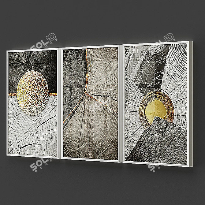 Elegant Frame Set: 5 Colors, 60x90 cm 3D model image 5