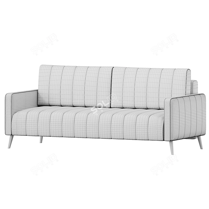 Geometric Stitch Velvet Sofa 3D model image 3