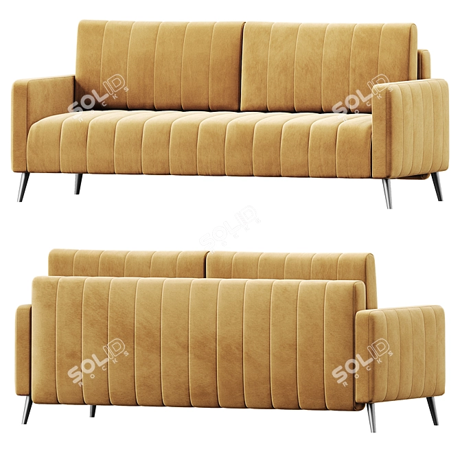 Geometric Stitch Velvet Sofa 3D model image 5