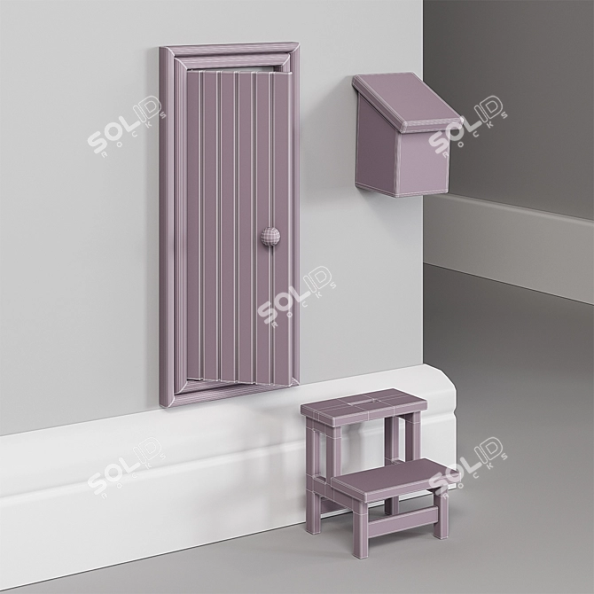 Enchanting Christmas Elf Door Set 3D model image 4