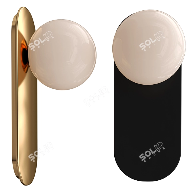 Sleek Spherical Glass Sconce 3D model image 1