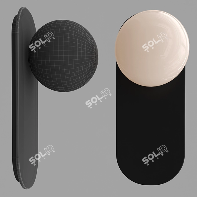 Sleek Spherical Glass Sconce 3D model image 2