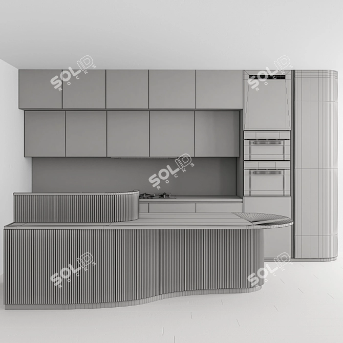 Modern Wood MDF 69 - Kitchen Masterpiece 3D model image 5