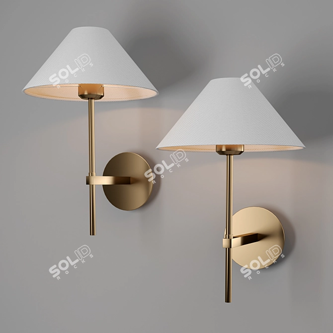 Modern Textile Shade Wall Sconce 3D model image 2