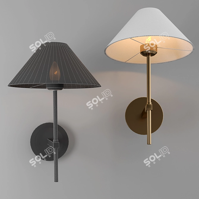 Modern Textile Shade Wall Sconce 3D model image 3