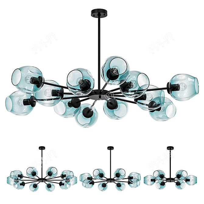 Modern Black Marine Pendant Light 3D model image 4