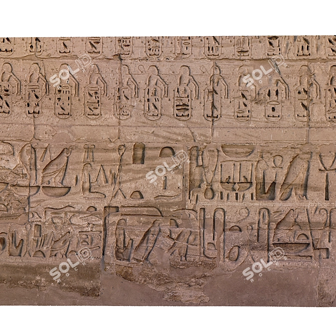 Egyptian Wall 301: Ancient Ornament Model 3D model image 2
