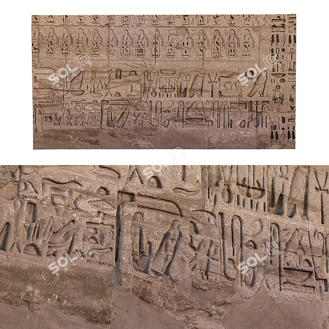 Egyptian Wall 301: Ancient Ornament Model 3D model image 4