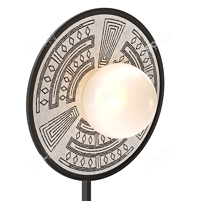 Handcrafted Ethnic Charm: Khaliah Floor Lamp 3D model image 3