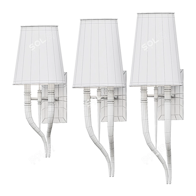 Luxury Gold Crystal Light Sconce 3D model image 2