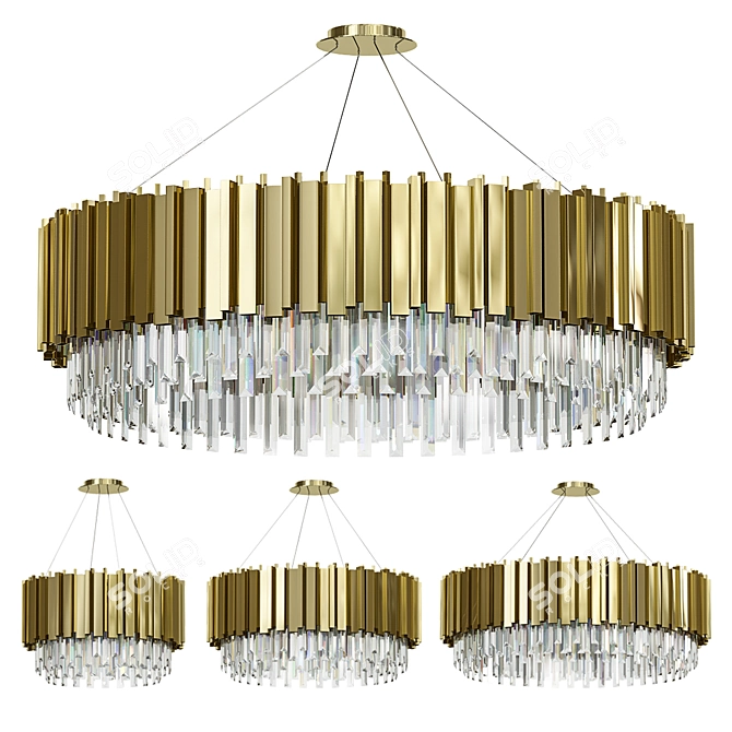 Empire Suspension Mondo 60: Elegant Loft Chandelier 3D model image 1