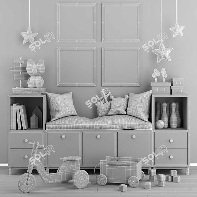 Kids Room Decor Set 3D model image 5