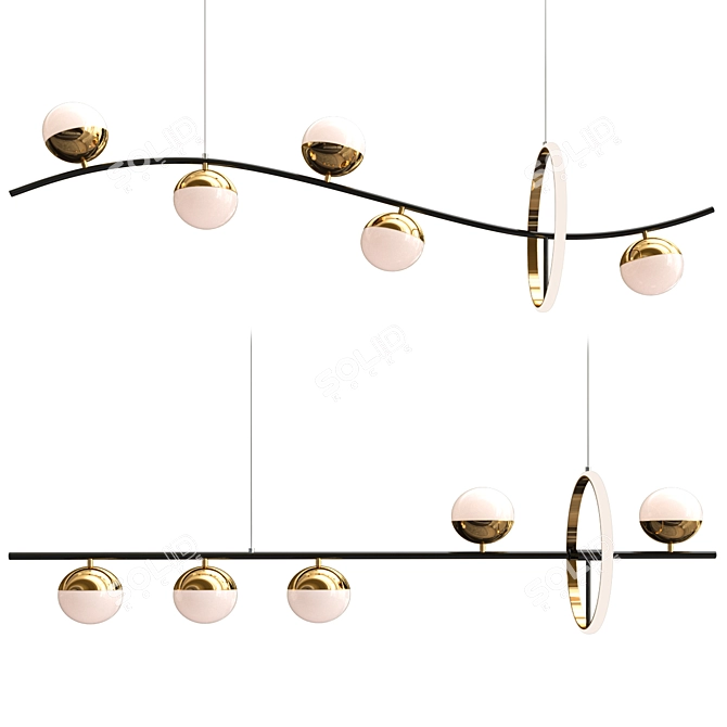 Modern Molecular Pendant Lights 3D model image 2