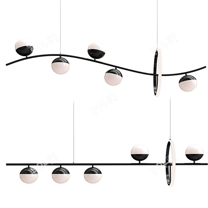 Modern Molecular Pendant Lights 3D model image 3