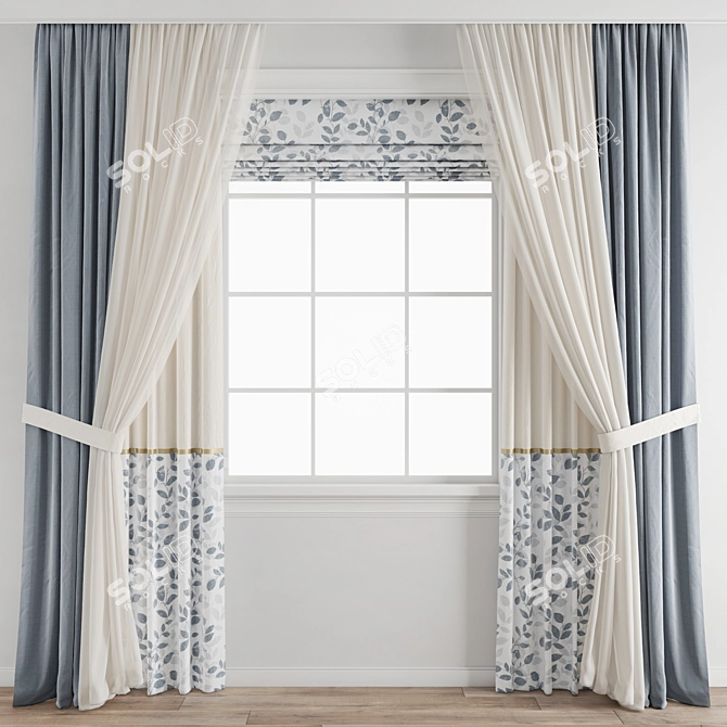 Polygonal Model Curtain: High Quality 3D Archive 3D model image 1