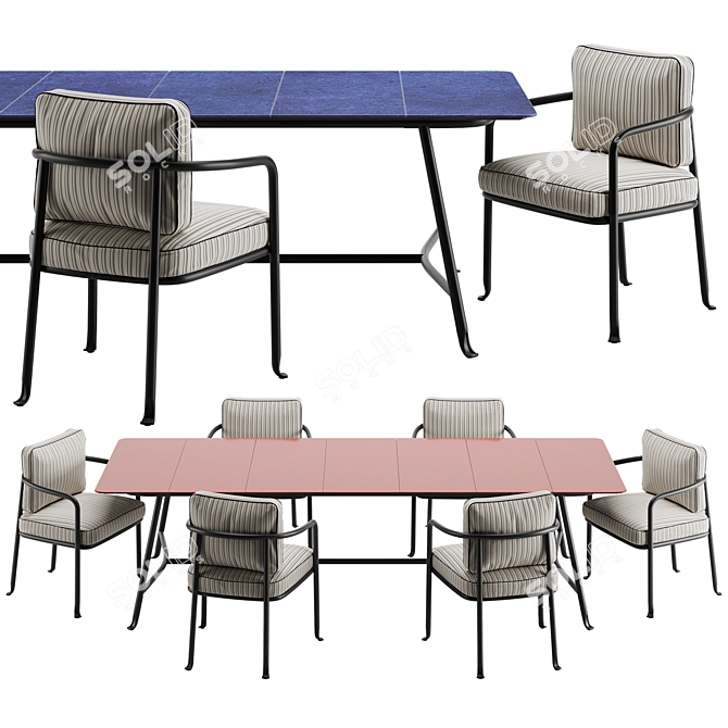 B&B Italia Borea Dining Set 3D model image 1