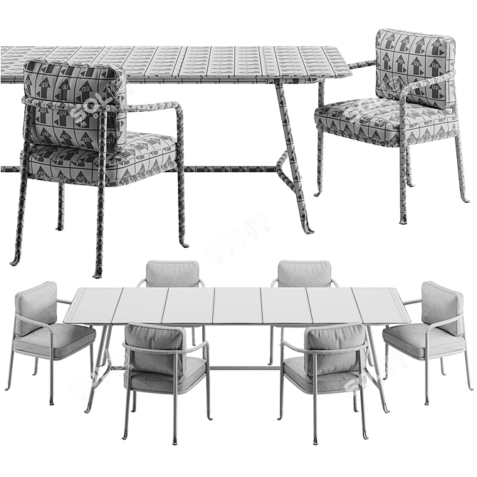 B&B Italia Borea Dining Set 3D model image 4