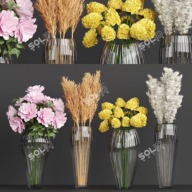 PBR Bouquet Model Set 3D model image 1