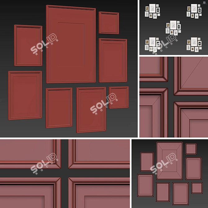 Elegant Wood Picture Frames 3D model image 10